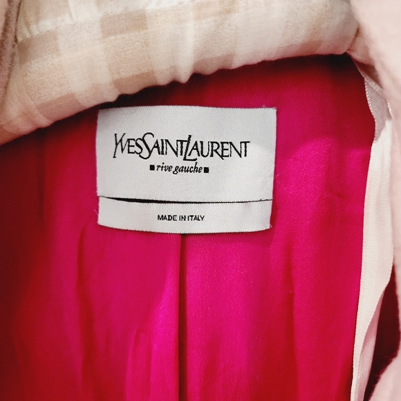 Tom Ford for Yves Saint Laurent Dusty Rose Wool Ruffle Hot Pink Lined Coat Dress - Picture 3 of 6